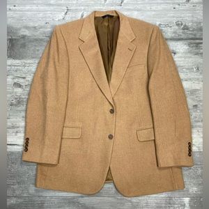 Brooks Brothers Tan Herringbone Camel Hair Sport Coat 43R